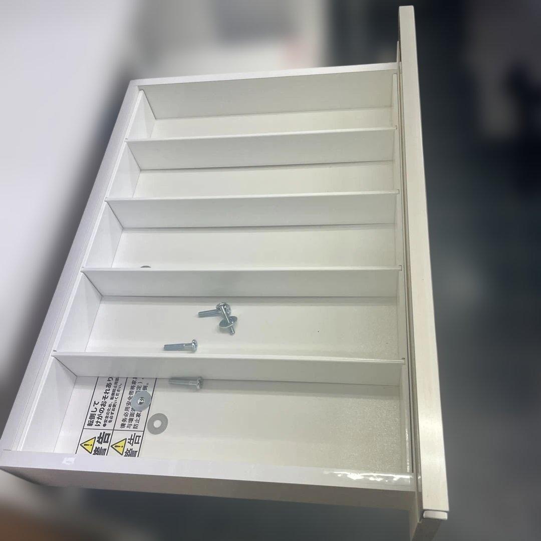 ホワイトキッチン収納 上部キャビネット付き