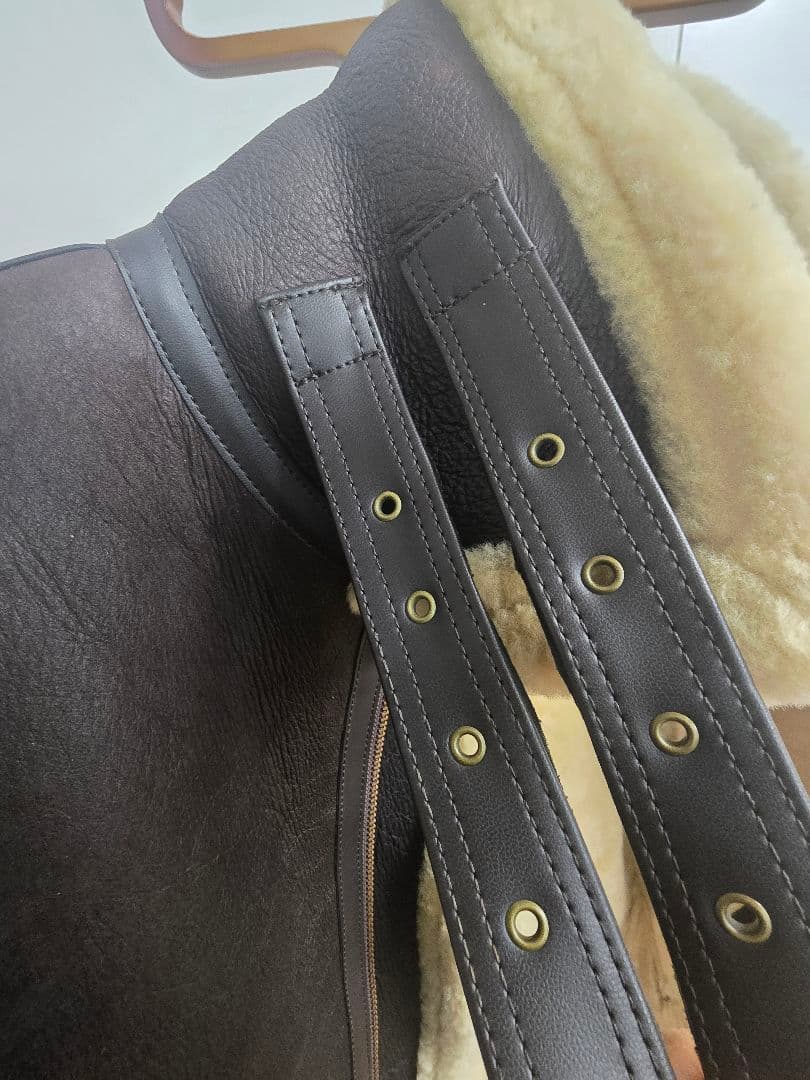 美品 B3 ムートンジャケット ダークブラウン Searling