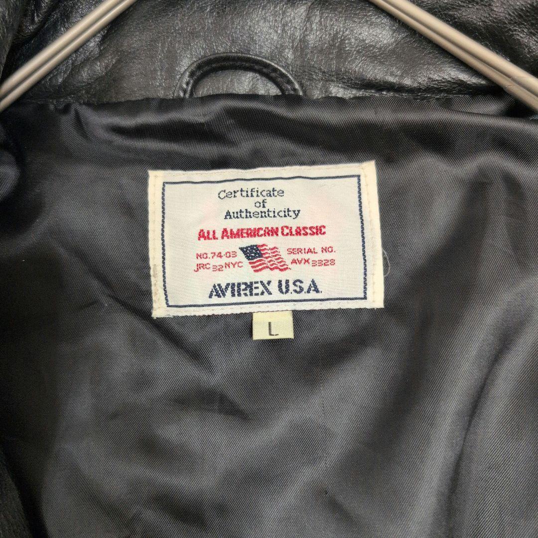 極美品✨️AVIREX レザージャケット フード付き 2way 牛革 ブラック
