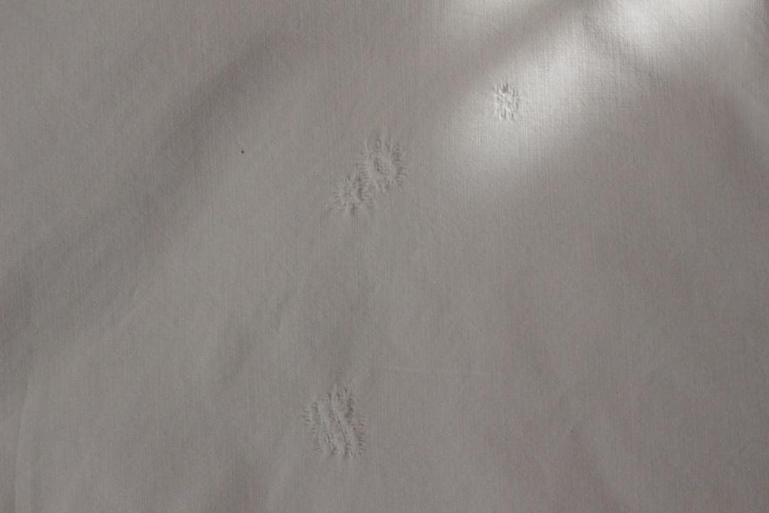 フランスアンティークイニシャル“FB”シーツモノグラム刺繍