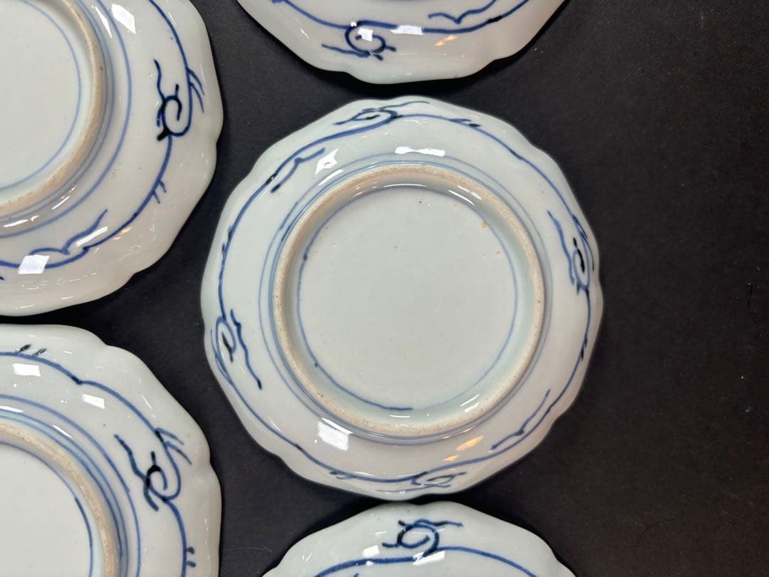 150 伊万里　古伊万里　花唐草　唐草　小皿　5枚