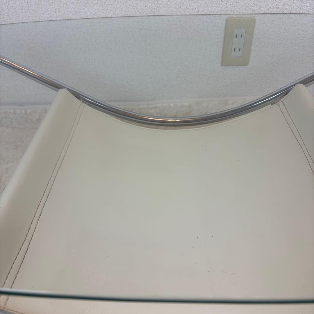 送料無料 ミッドセンチュリー スペースエイジ ガラステーブル 昭和レトロ