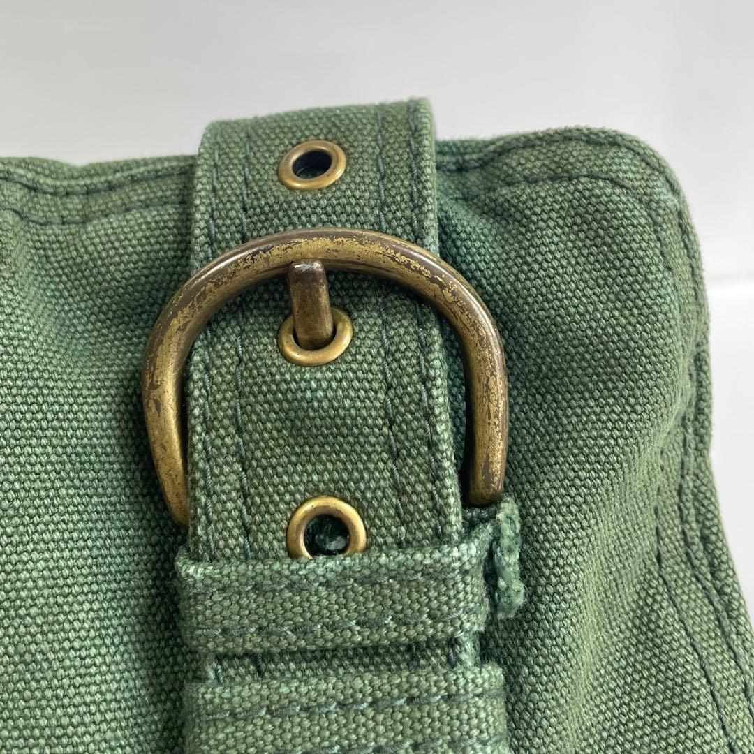 美品　DIESELディーゼルY2K メタルロゴ トートバッグ グリーン