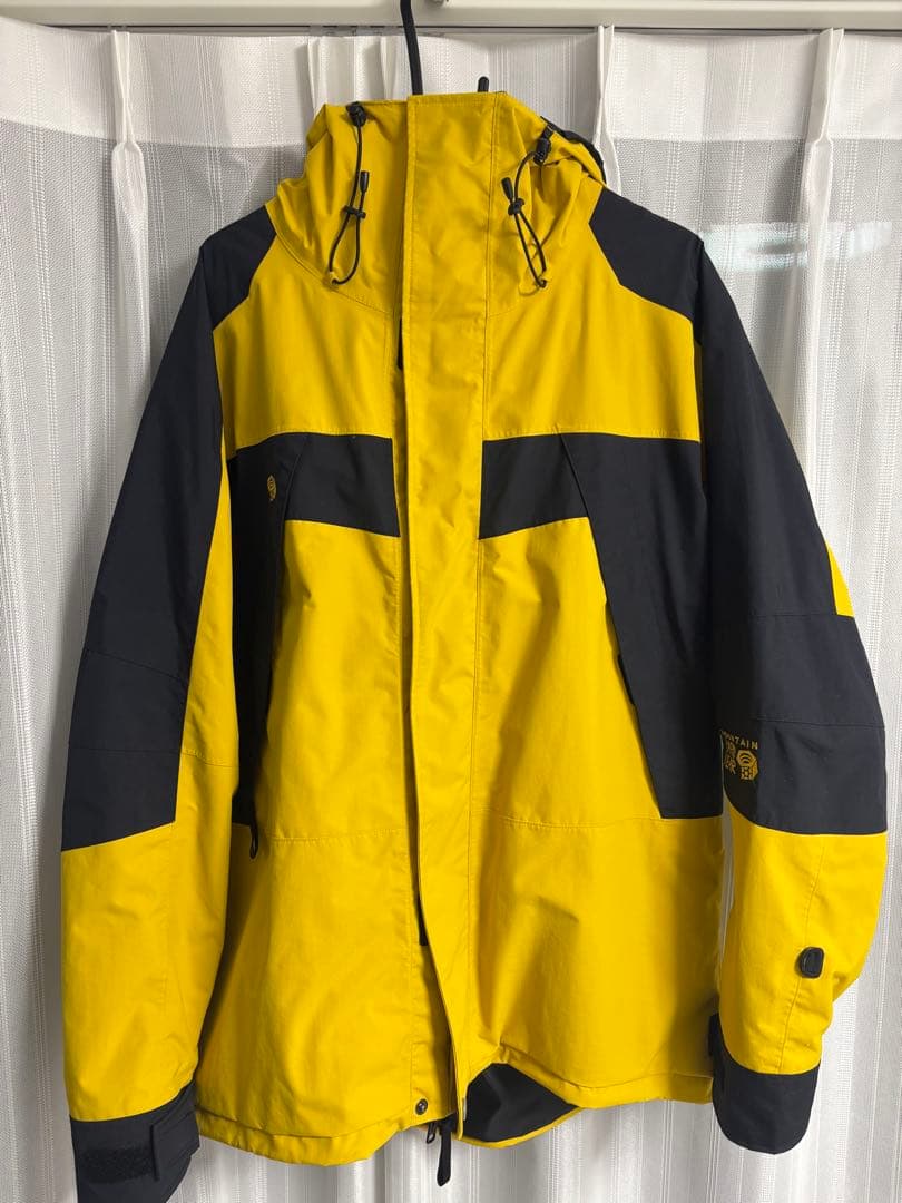 イエロー/ブラック フード付きマウンテンパーカー