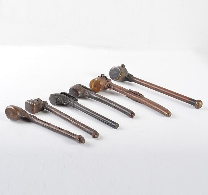 時代提げ物　書道具　古銅　矢立　6点　まとめて　M　R5246