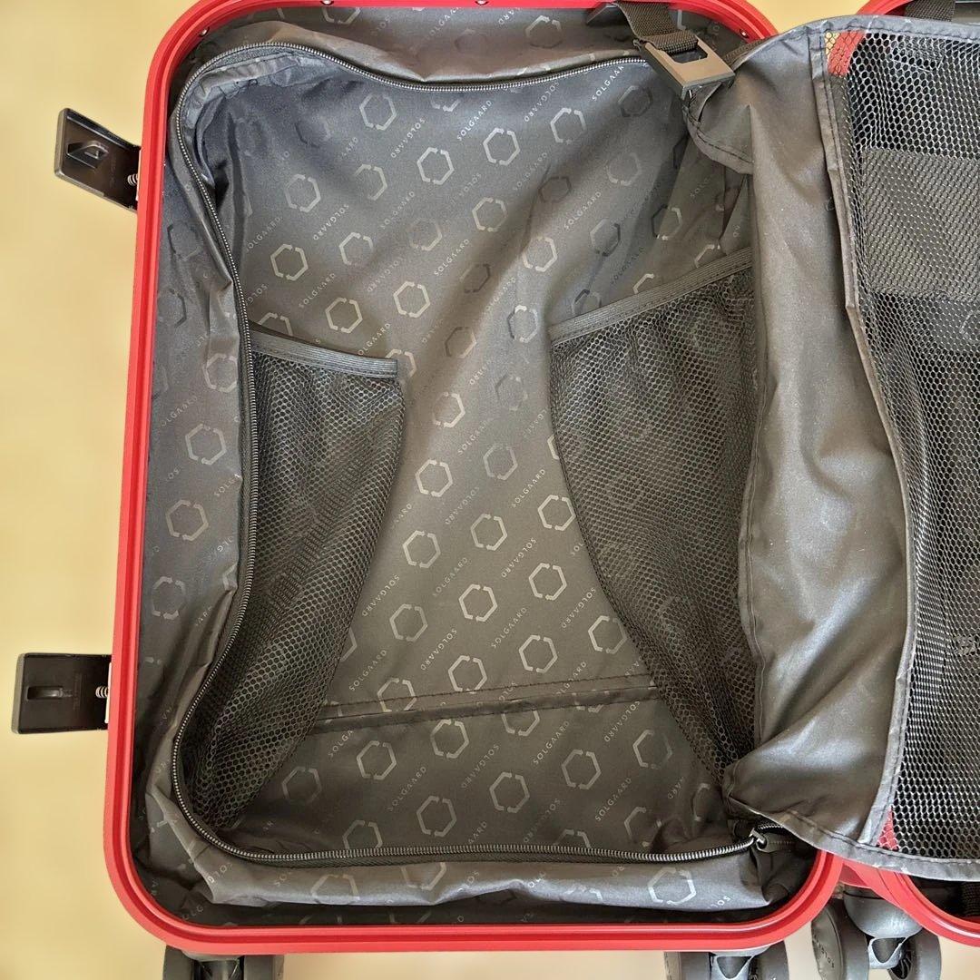 【美品】ソルガード 時短スーツケース 機内持込39L （レッド）