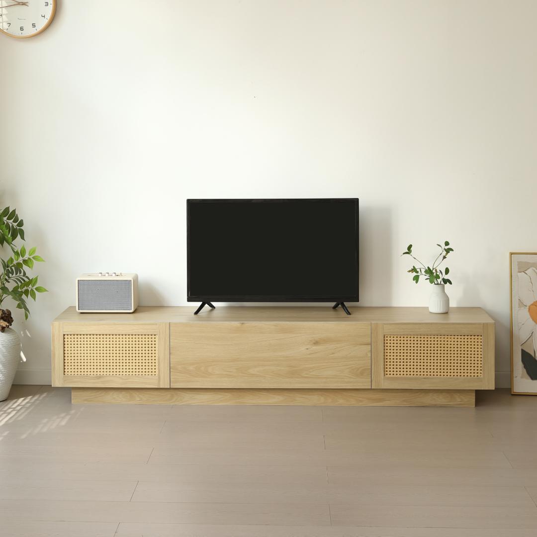 【幅180cm】テレビ台 ローボード テレビボード ラタン 北欧 NATURAL