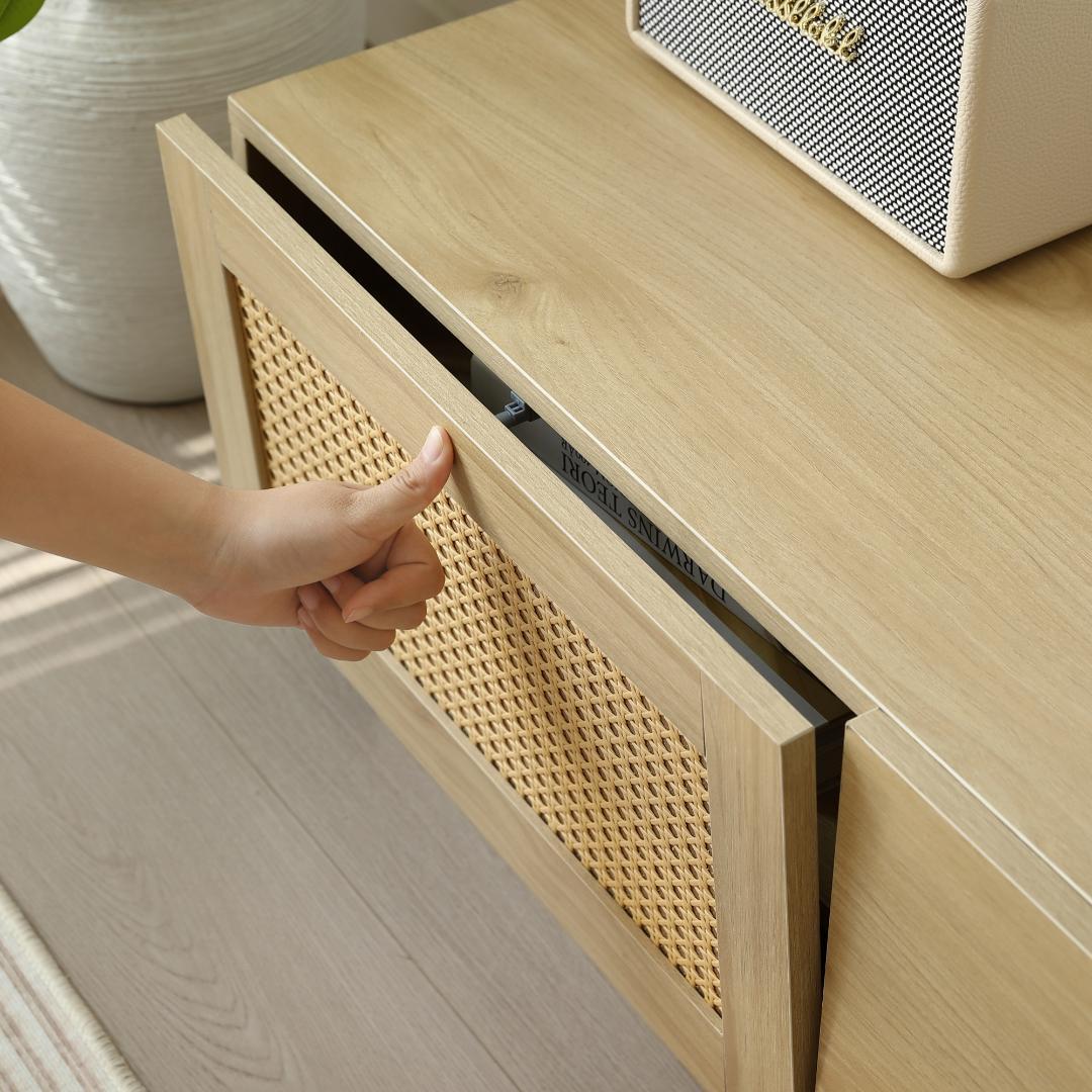 【幅180cm】テレビ台 ローボード テレビボード ラタン 北欧 NATURAL