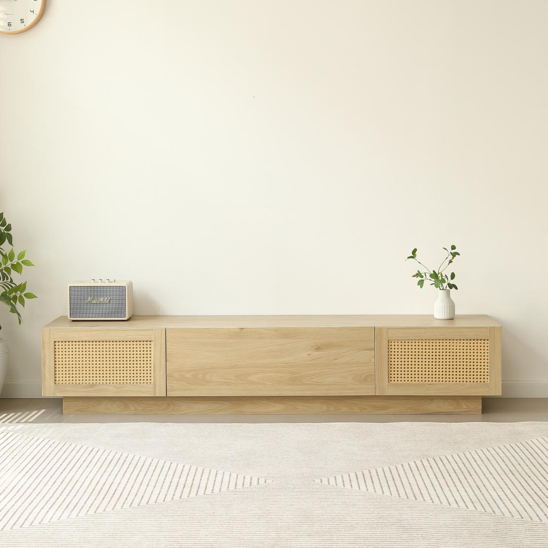 【幅180cm】テレビ台 ローボード テレビボード ラタン 北欧 NATURAL