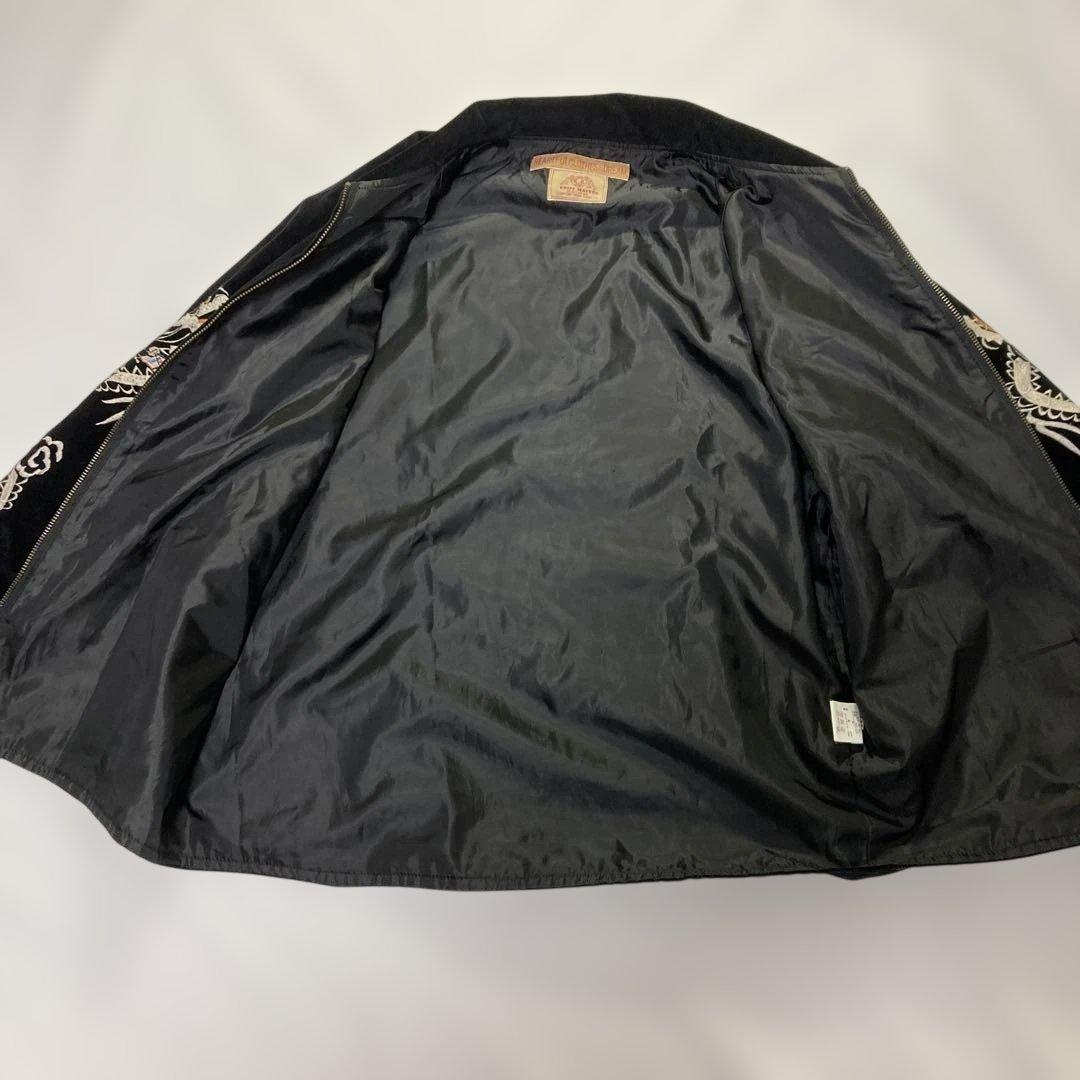 黒乃別珍 襟付 ベトジャン スカジャン スーベニアジャケット 豪華刺繍多数 M