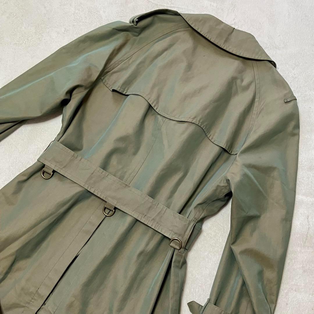 バーバリー　トレンチコート　玉蟲色　裏地ノバチェック総柄　ベルト　ロング　XL