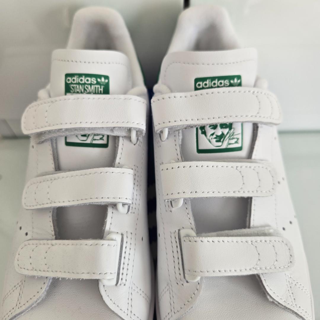 adidas Stan Smith ベルクロ スニーカー ホワイト/グリーン