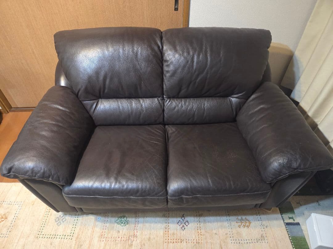 IDC大塚家具 ブラウン レザー ソファ　本皮　横須賀市から