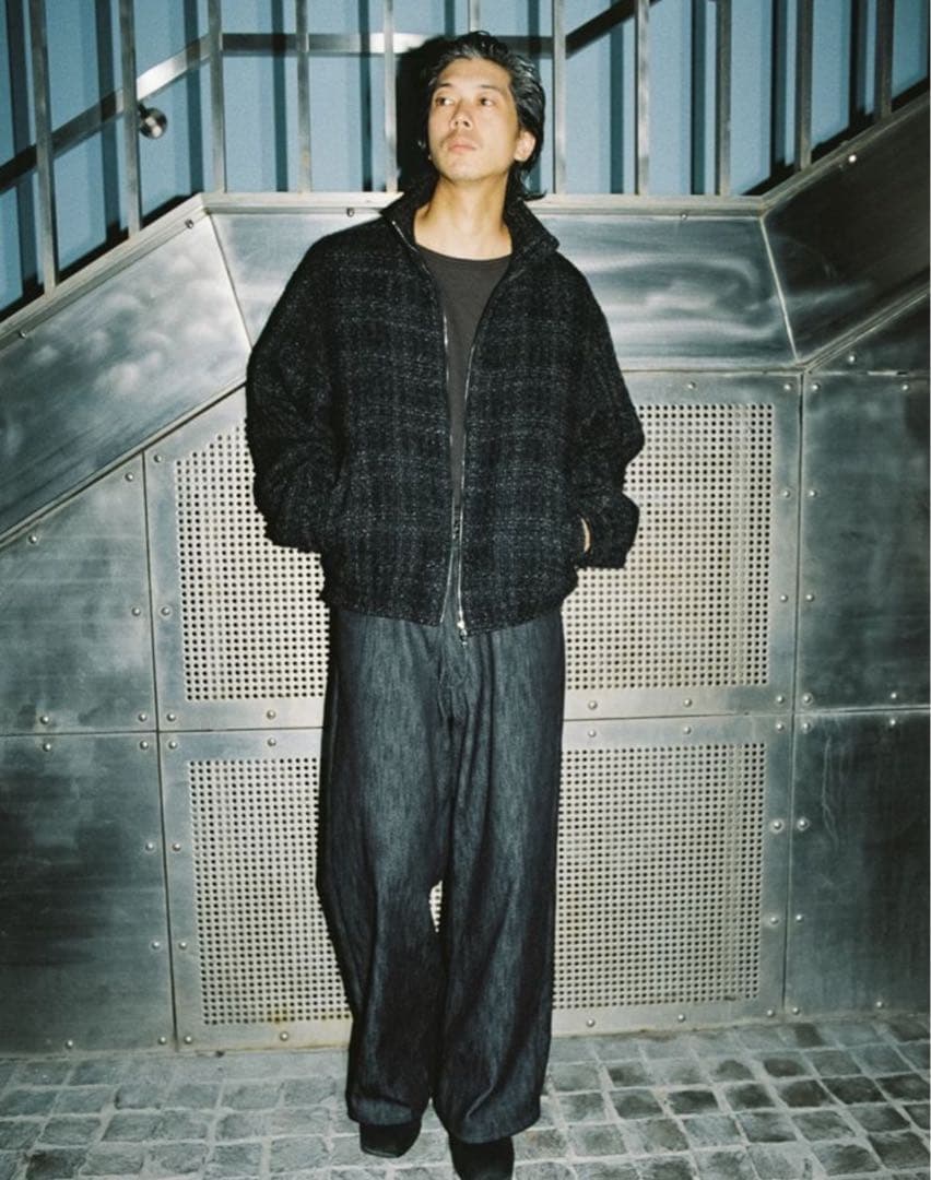 LIDNM ALPACA SILK TWEED ZIP サイズM