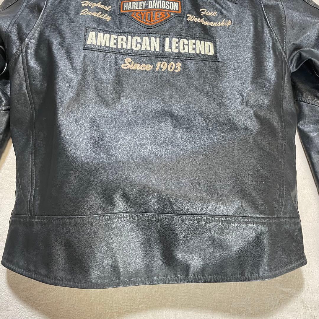 【美品】Harley-Davidson レザージャケット Mサイズ 刺繍ロゴ