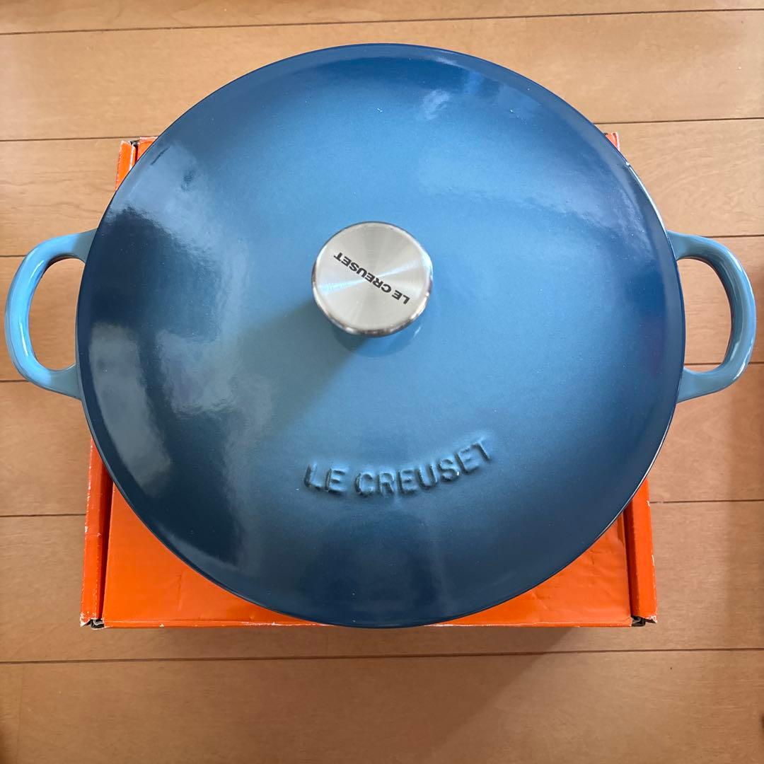 LE CREUSET 両手鍋　ブルー（マリン）26cm