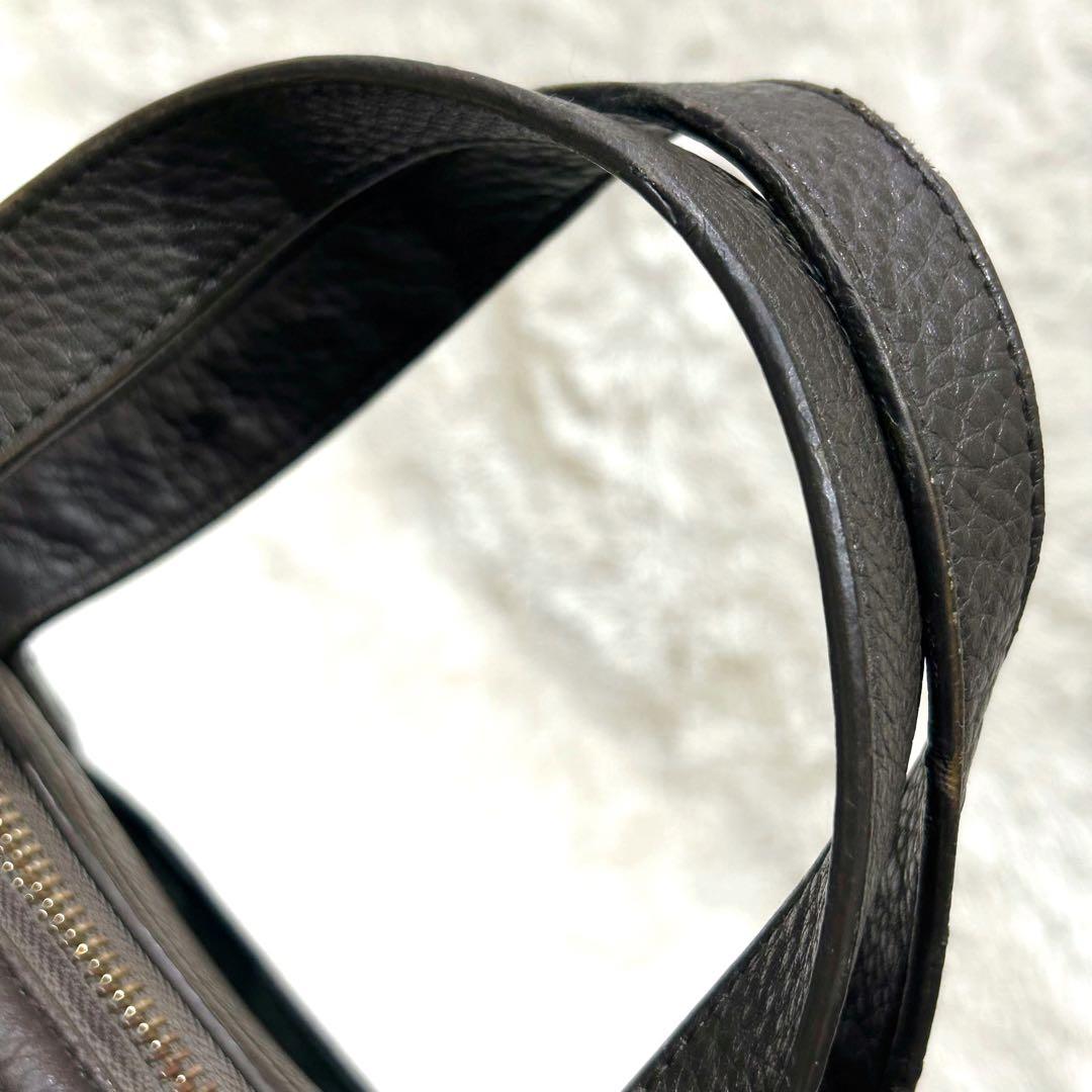 ポールスミス 2wayトートバッグ シボ革 ビジネス ブラウン マルチカラー