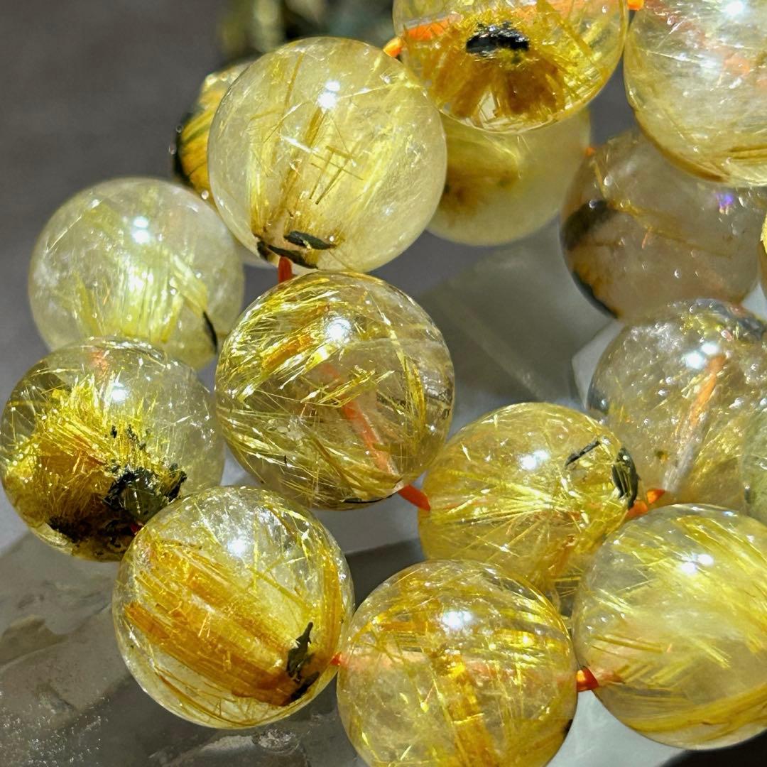 ☆ くらしのOneショップ様！福運招財宝珠⑧！太陽　タイチンゴールドルチルブレス