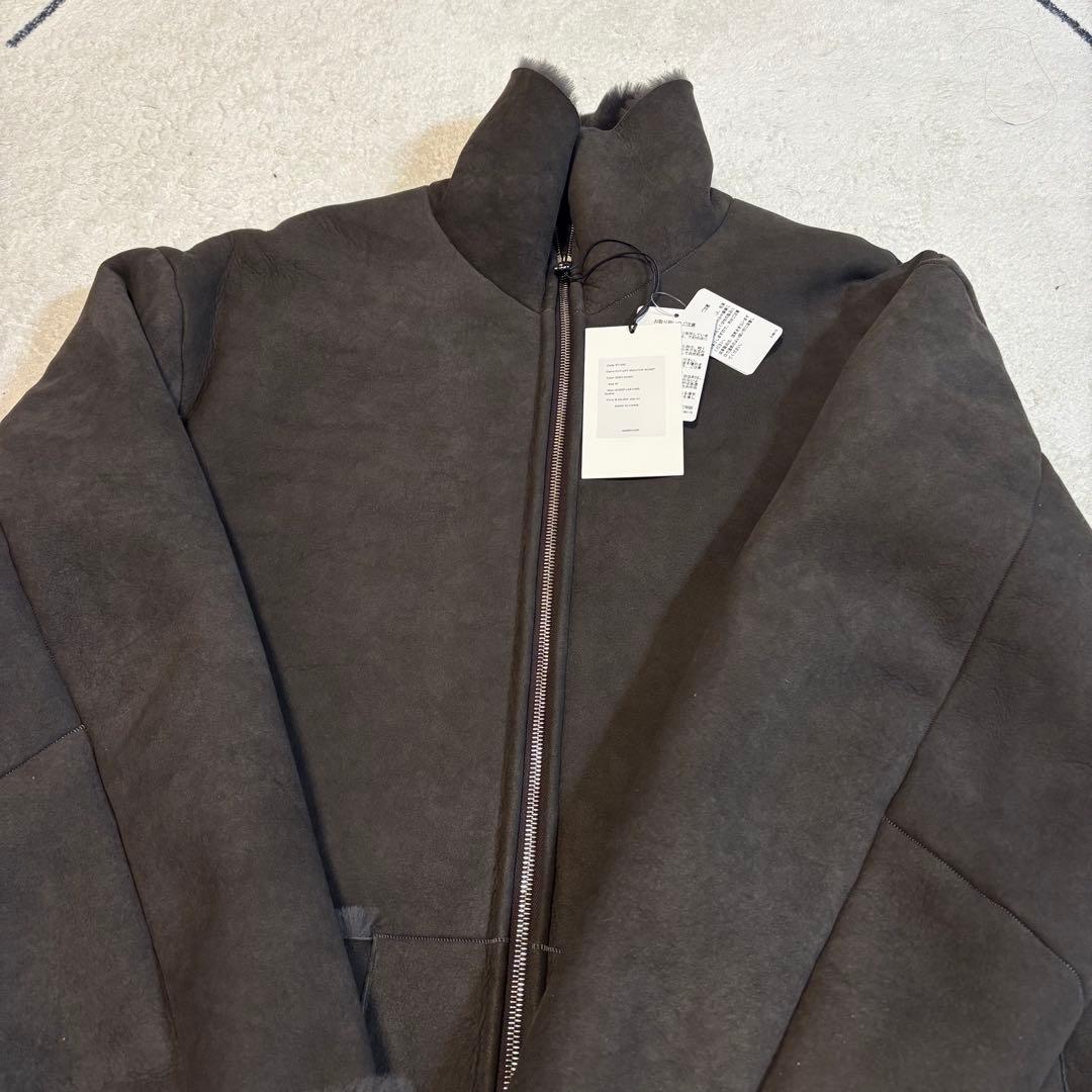 【最終値下げ　新品未使用】ssstein☆ムートンジャケット☆M☆グレーカーキ