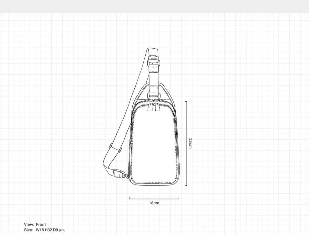 アニアリ　ブラックレザーボディバッグ