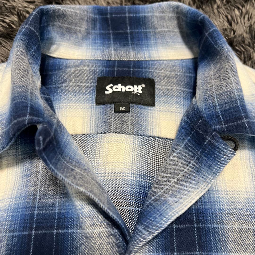 Schott/OMBRE CHECK フランネルシャツ　M