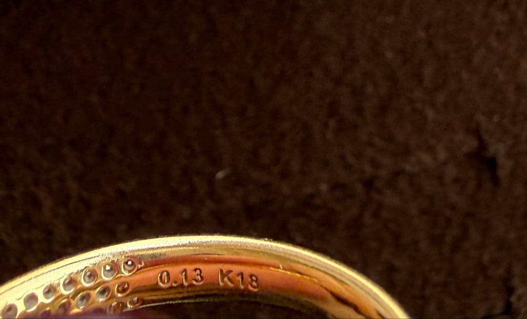 agete アガット　 K18 ダイヤモンドリング　マイクロパヴェ