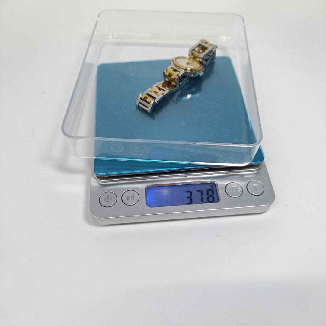 新品電池交換済 エルメス クリッパー 24mm アイボリーダイヤル レディース