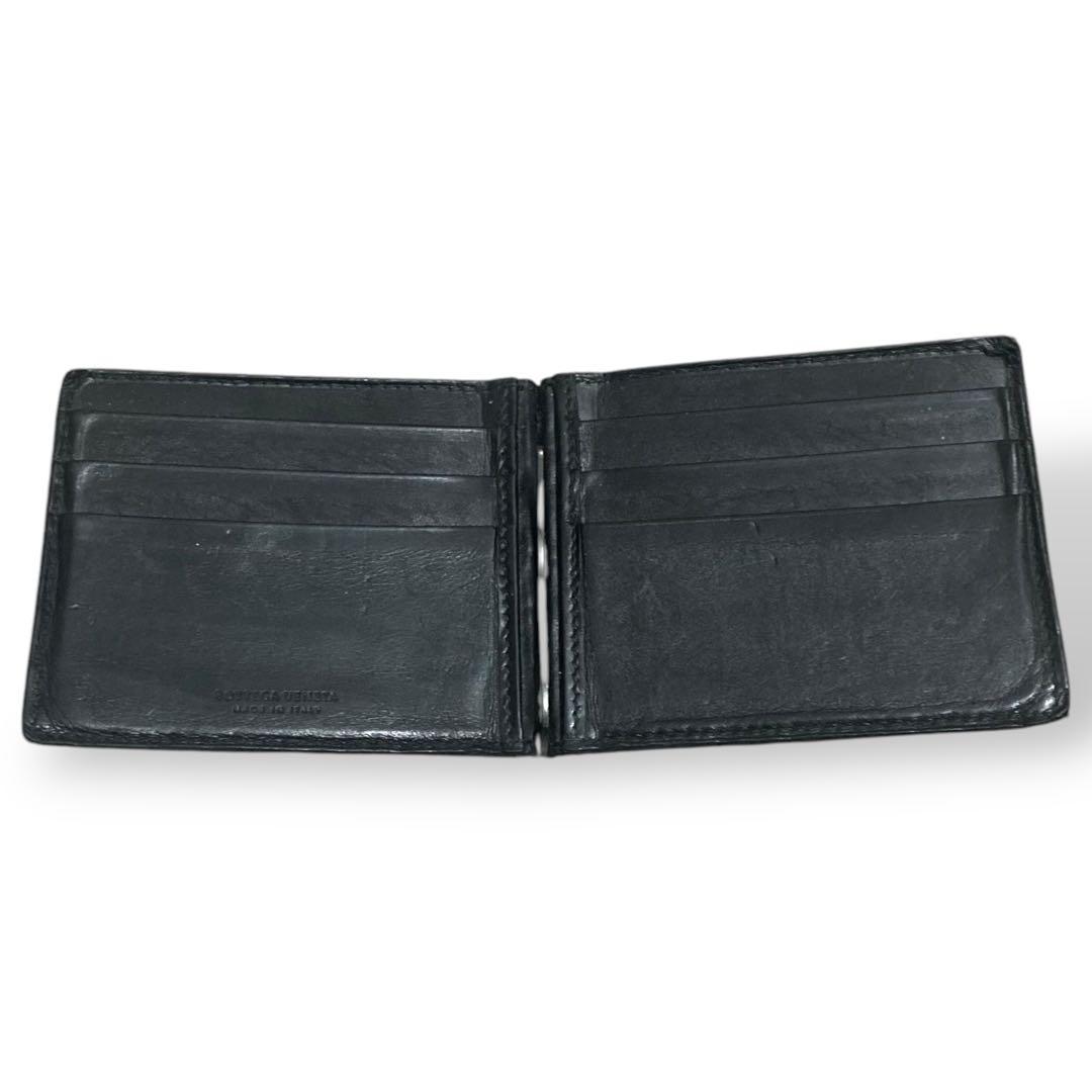 ボッテガヴェネタ　マネークリップ　2つ折り財布　イントレチャート　ブラック