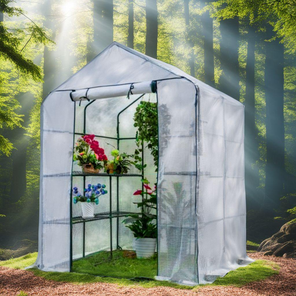 大型PVC温室 143x143x195cm、耐荷重8kg/棚