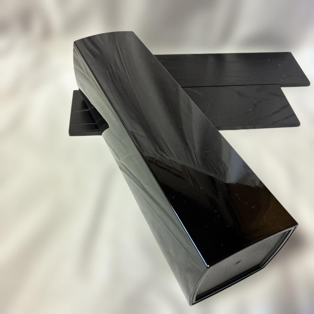 会津漆器 花器セット 黒 芍薬　花瓶 花生 角型 会津塗り 木繊 台付　漆器