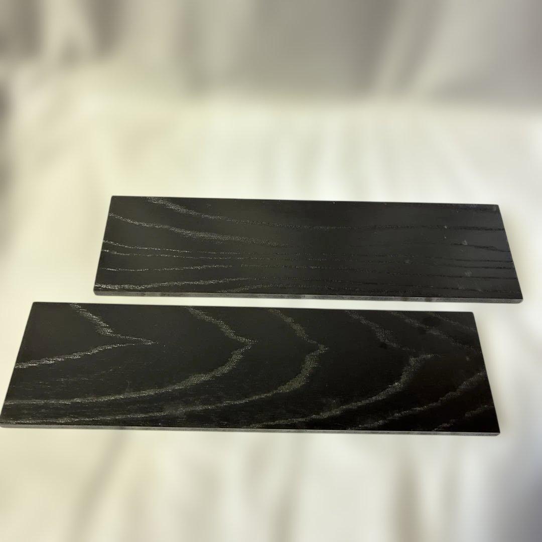 会津漆器 花器セット 黒 芍薬　花瓶 花生 角型 会津塗り 木繊 台付　漆器