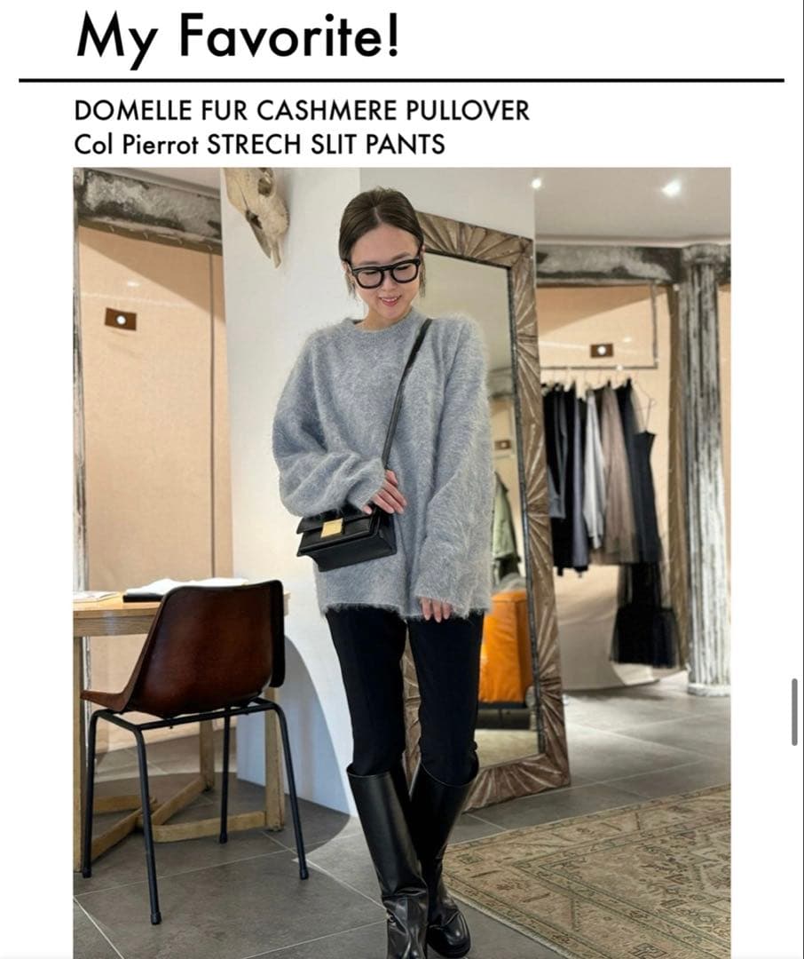 トップス L'Appartement FUR CASHMERE PULLOVER