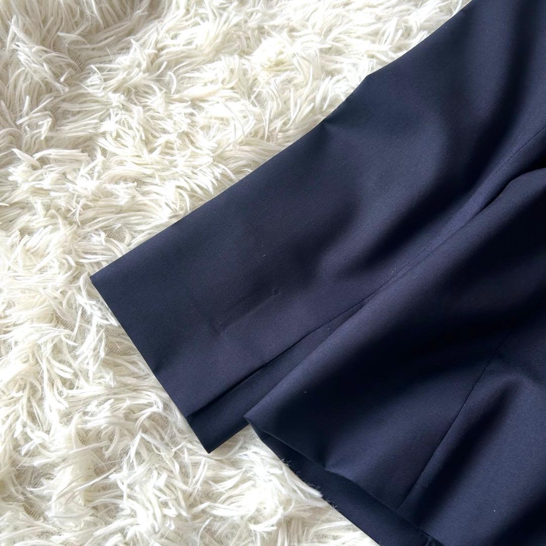 美品　近年モデル　ユナイテッドアローズ ノーカラーパンツセットアップスーツ　紺