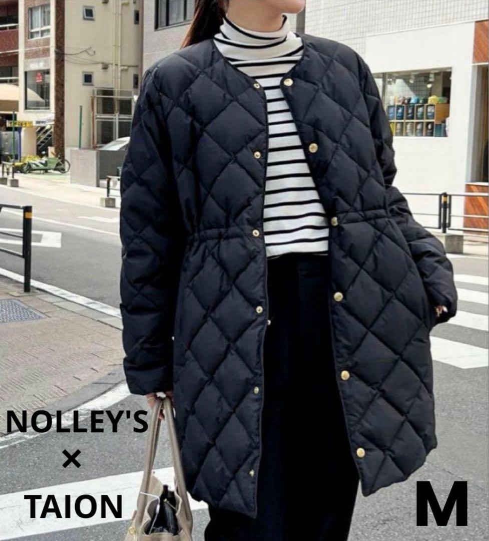 TAION × NOLLEY'S 別注 ウエスト切替えノーカラーダウン ブラック
