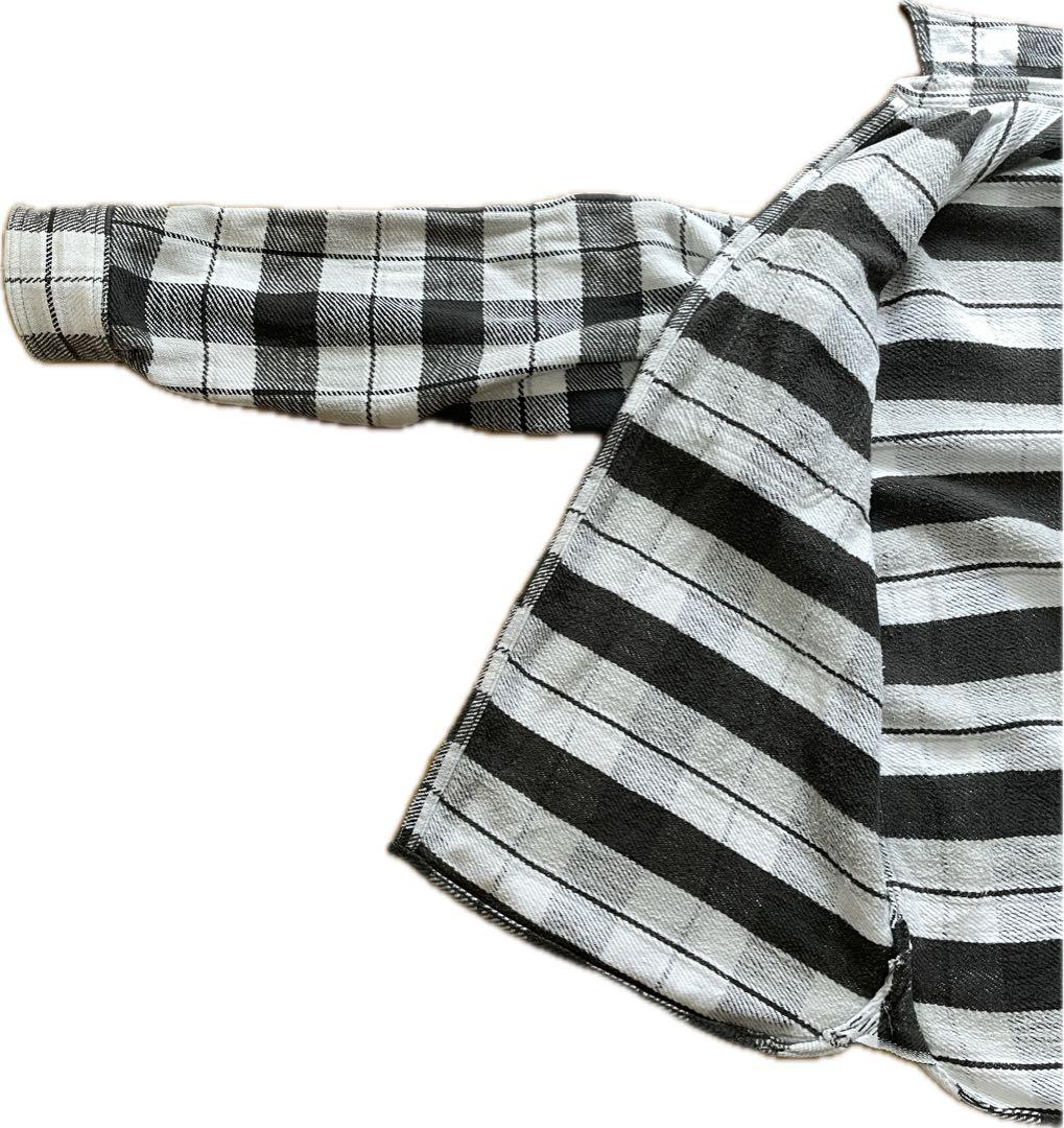 WINTER KING 60年代　ヘヴィーネルシャツ　マチ付き　皿ボタン　黒灰白