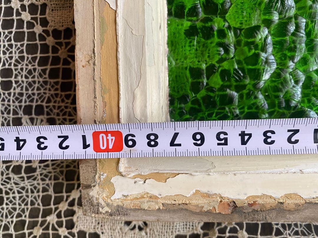 田んぼに熊＊希少 ステンドグラス レトロガラス 建具 窓 窓枠 インテリア