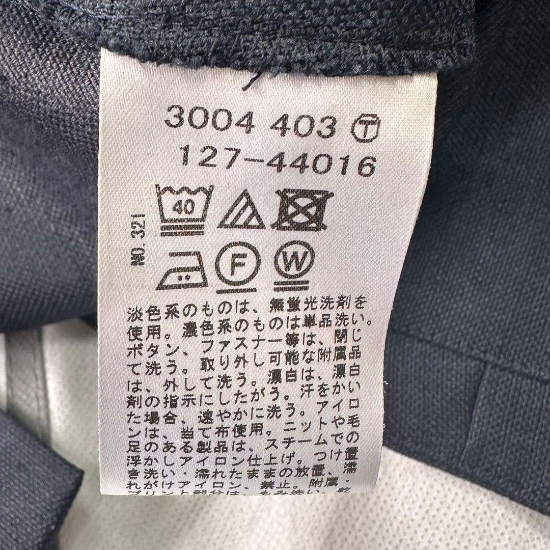 美品♡現行 インディヴィ パンツスーツ セットアップ ノーカラー ネイビー