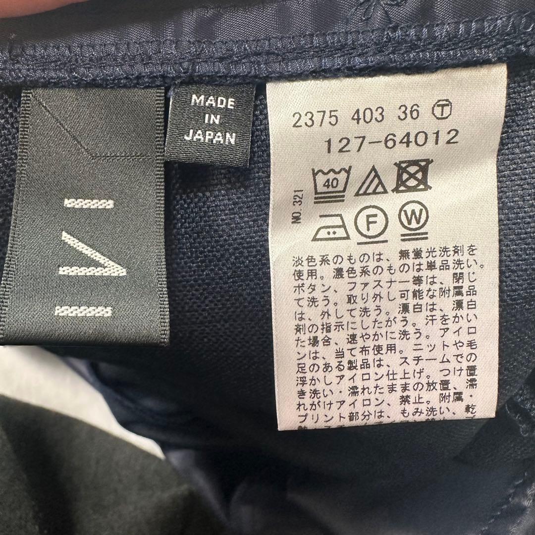 美品♡現行 インディヴィ パンツスーツ セットアップ ノーカラー ネイビー