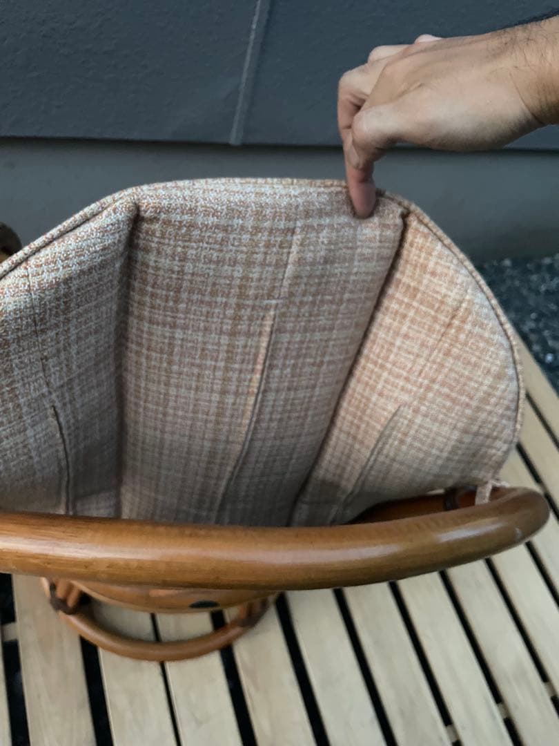 極美品　KAZAMA 籐椅子　360度回転椅子　ラタン　カザマ