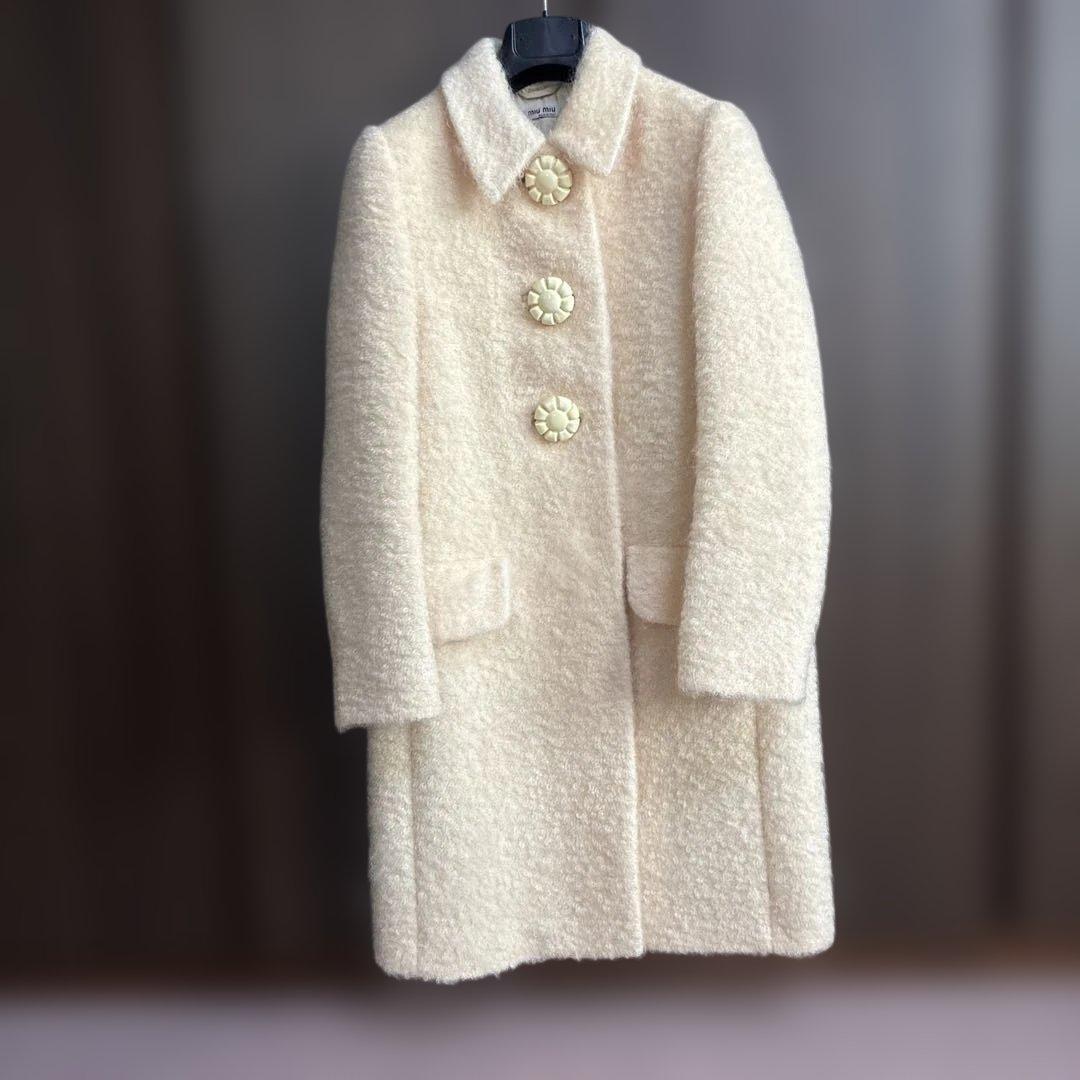 MIU MIU アイボリー ロングコート