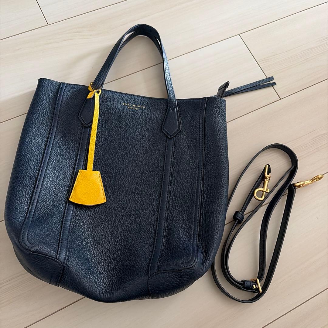 TORY BURCH ネイビー トートバッグ 2way