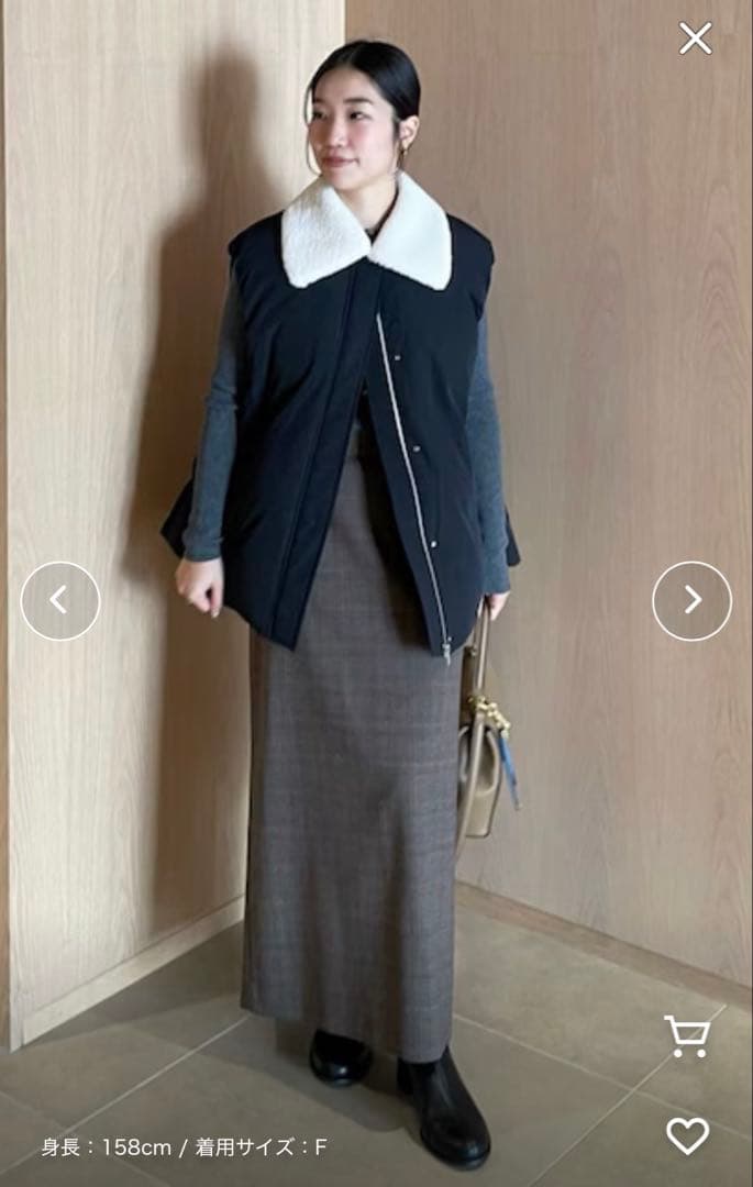 新品 Mila Owen ボア衿リサイクルダウンベスト 黒