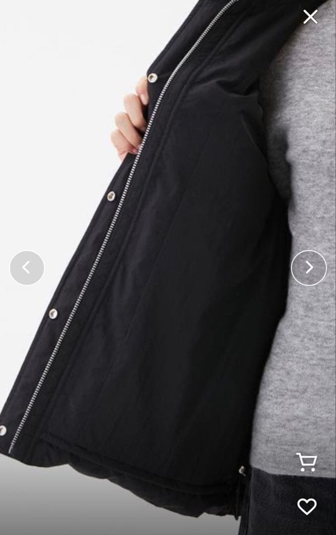 新品 Mila Owen ボア衿リサイクルダウンベスト 黒