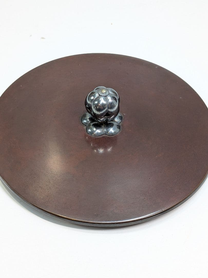 P973 釜師 平松宗信 東陽坊釜 桐地紋 茶道具 共箱 釜鐶 象嵌 筒釜