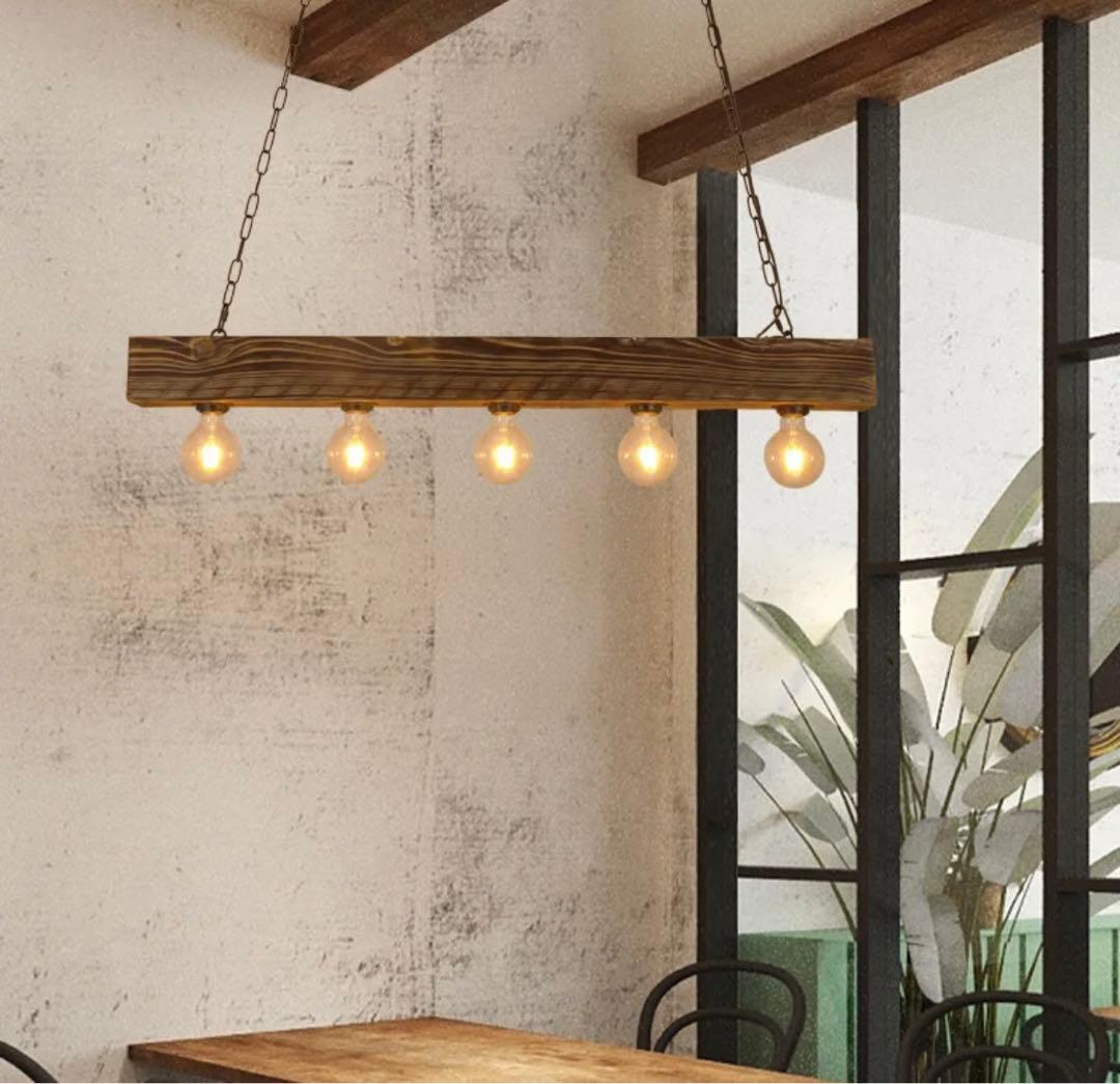 こゆきさん専用ヴィンテージ　ワイド　ウッド　ペンダントライト　インダストリアル