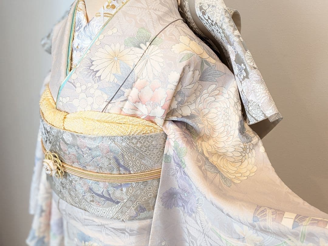 振袖フルセット 身丈162.5裄65 豪華振袖 薄紫 銀彩 正絹 逸品 成人式