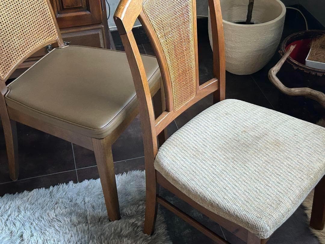 飛騨産業　マルニ木工　ヴィンテージチェア　ラタンバックチェア　2脚セット　H