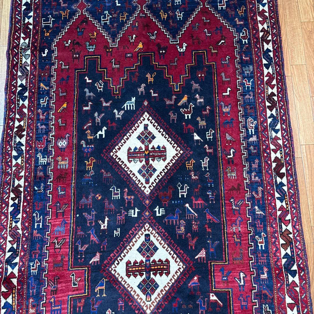 手織りペルシャ絨毯　美品　284×105 ラグカーペット シャハレババク