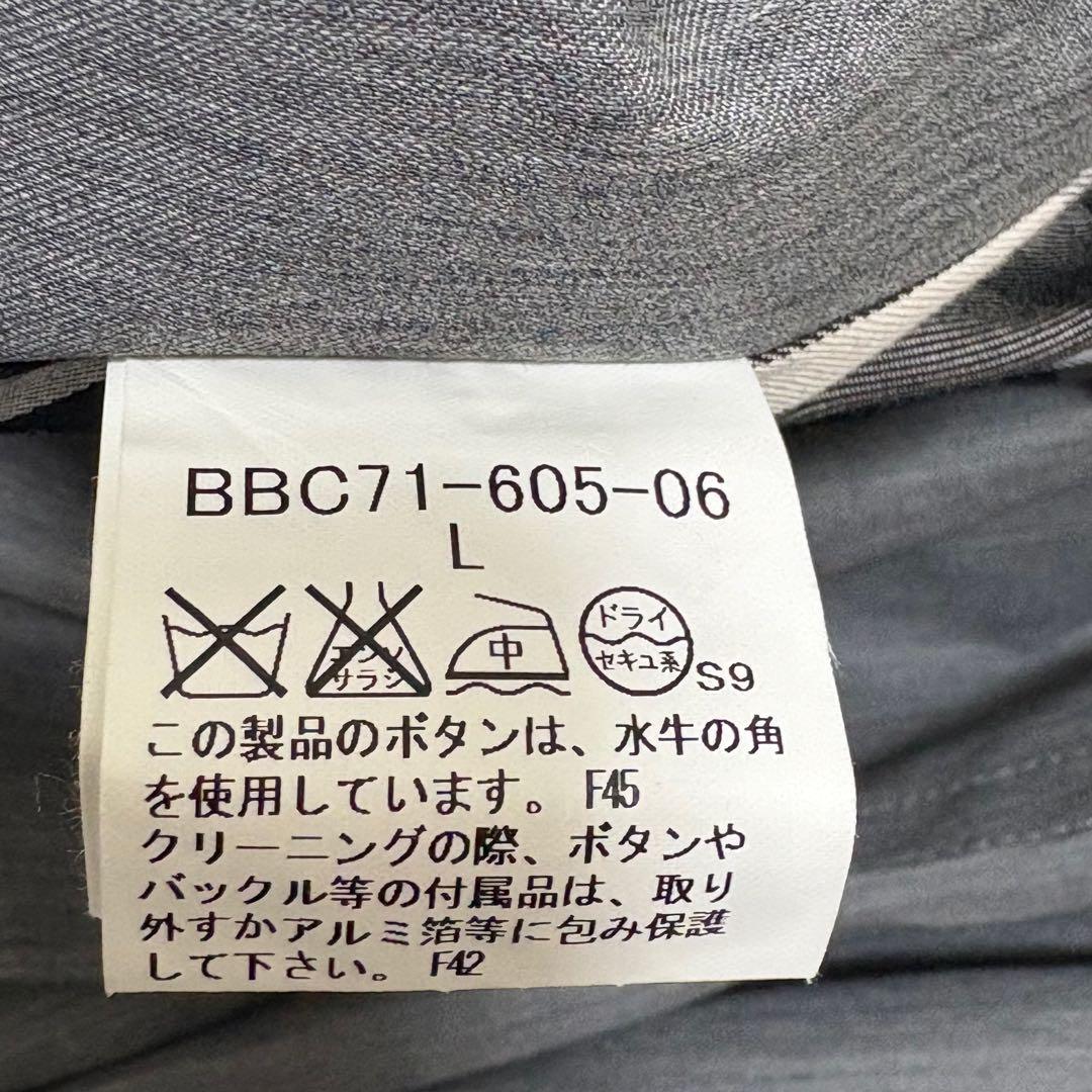 良品　バーバリーロンドン　トレンチコート　ノバチェック　グレー　L シルク