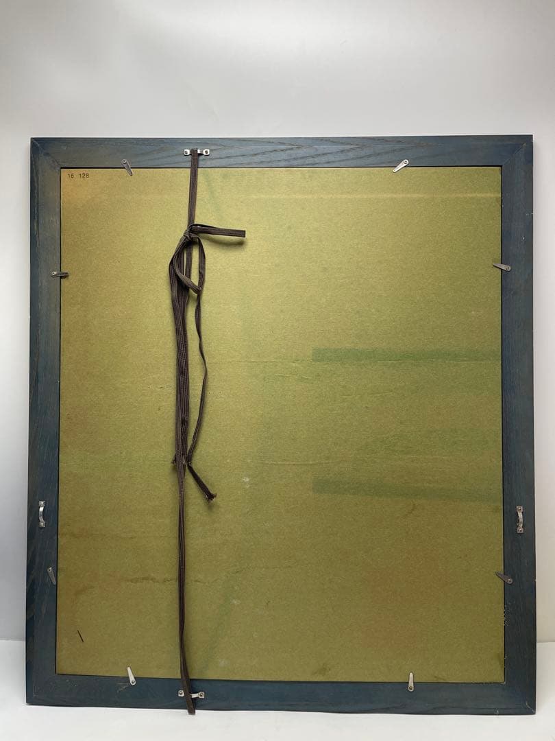 額装モラアートクナ族 手刺繍 カニ図案 ビビッド多色 布絵テキスタイルフレーム付